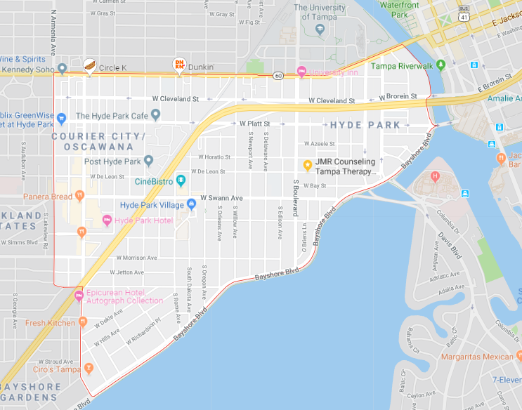 Hyde Park Computer Repair near me tampa map